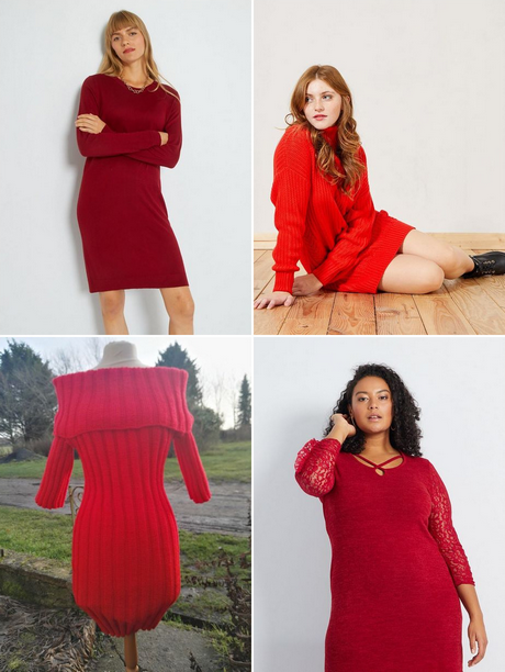 Robe pull femme rouge robe-pull-femme-rouge-001