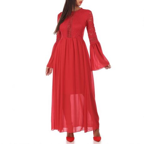 Robe longue en dentelle rouge robe-longue-en-dentelle-rouge-15_15