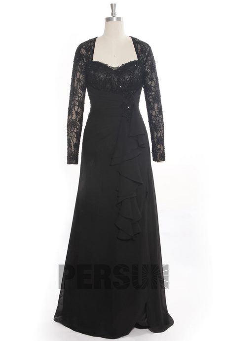 Robe noire avec manches en dentelle robe-noire-avec-manches-en-dentelle-60_17