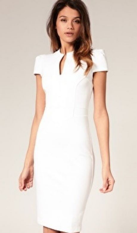 Robe droite courte blanche robe-droite-courte-blanche-48_12