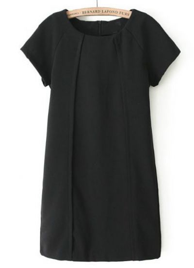 Robe noire droite manches courtes robe-noire-droite-manches-courtes-02_9