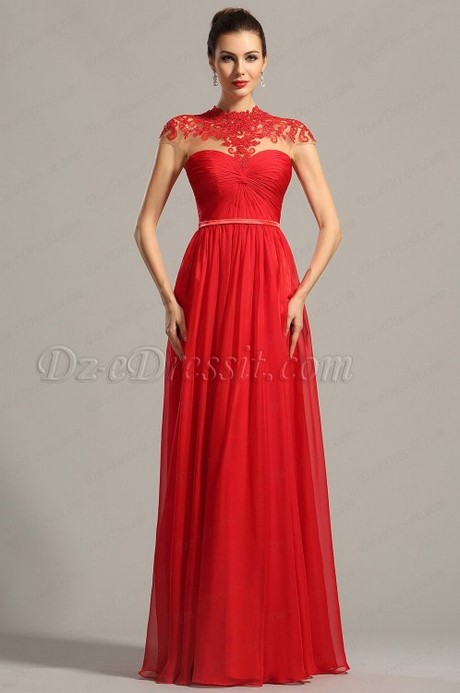 Robe de soirée rouge en dentelle robe-de-soiree-rouge-en-dentelle-75_3