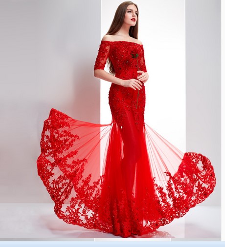 Robe de soirée rouge en dentelle robe-de-soiree-rouge-en-dentelle-75_9