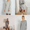 Robe pull gris chiné