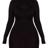 Robe noire jersey manches longues