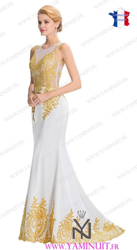 Robe de soirée blanche et dorée robe-de-soire-blanche-et-dore-85_8