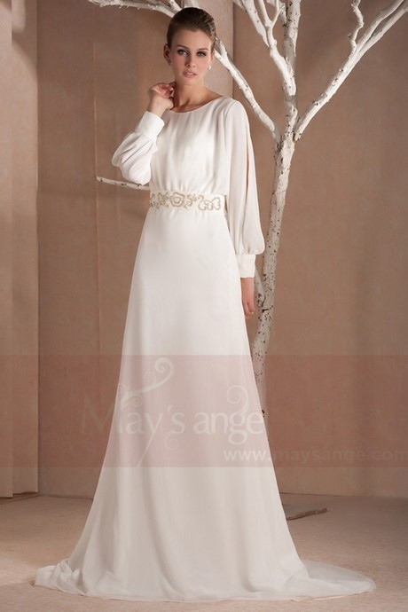 Robe longue blanche avec manches robe-longue-blanche-avec-manches-55_6