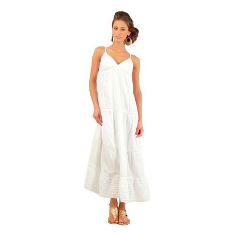 Robe longue coton blanc