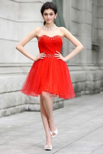 Robe rouge courte mariage