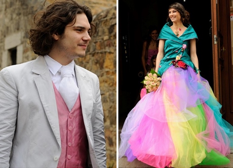 Robe colorée mariage
