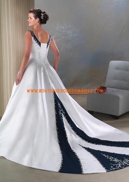 Robe mariée bleu et blanc