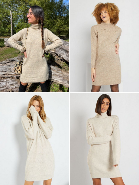 Robe pull beige laine robe-pull-beige-laine-001