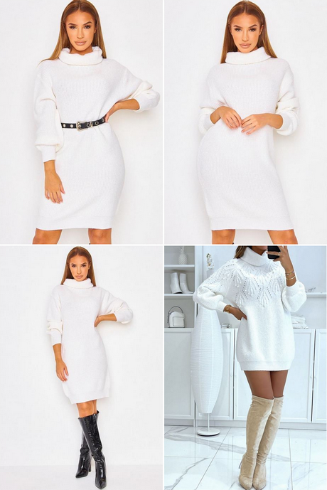 Robe pull col roulé blanche robe-pull-col-roule-blanche-001