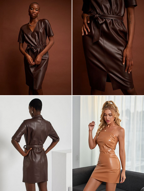 Robe simili cuir marron robe-simili-cuir-marron-001