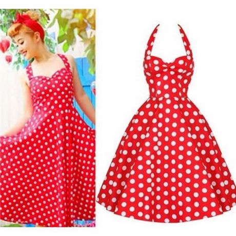 Robe rouge a pois blanc pas chere