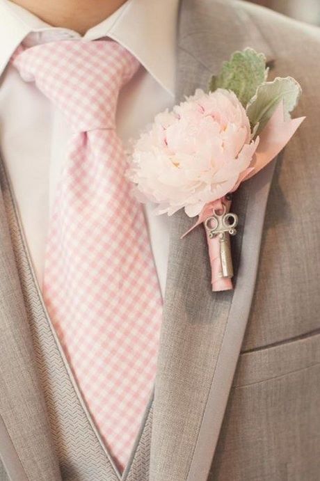 Costume marié gris et rose