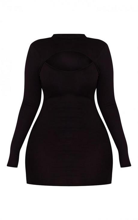 Robe noire jersey manches longues
