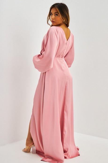 Robe rose manches longues