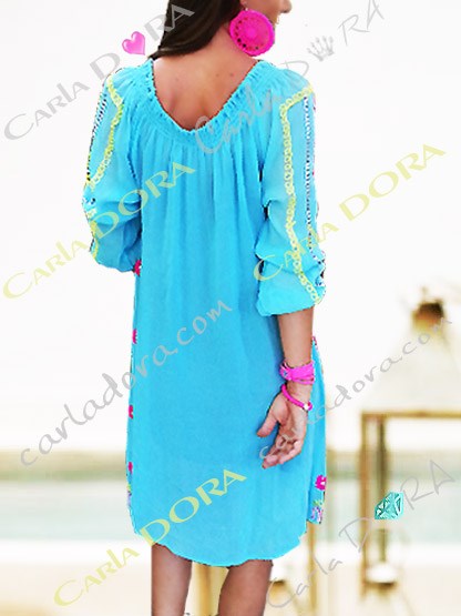 Tunique femme bleu turquoise