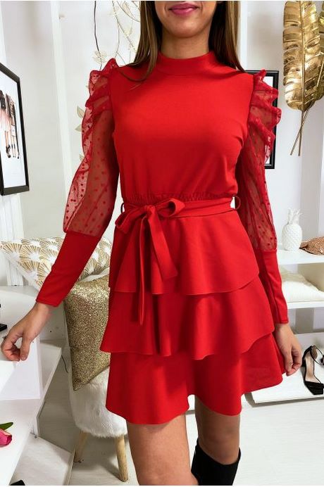 Robe rouge manche robe-rouge-manche-38_2