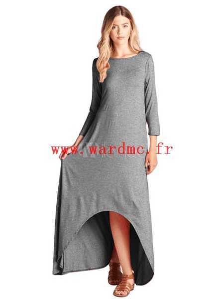 Robe longue coton gris