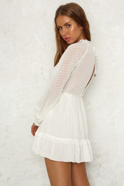 Robe manches longues blanche