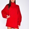 Robe pull rouge femme
