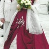 Robe de mariée rouge bordeaux