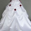 Robe de mariée bordeaux et blanc