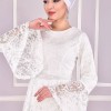Robe dentelle blanche manches longues